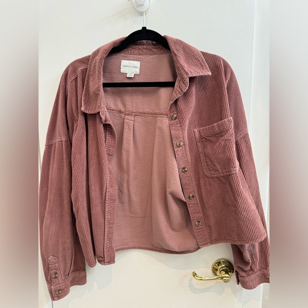 American Eagle Boxy Corduroy Button Down